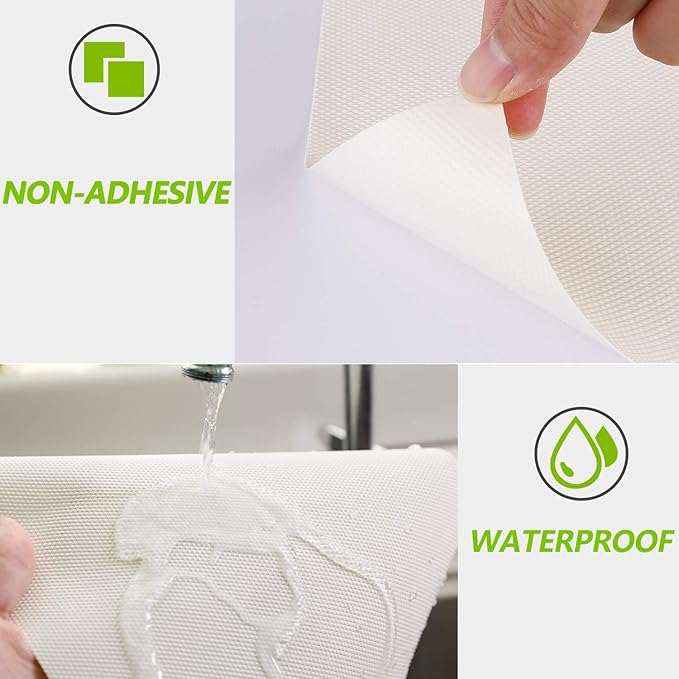 Kitchen Shelf Liner Drawer Liners, Non-Adhesive Refrigerator Liners Waterproof Fridge Mats with Strong Durable Kitchen Cabinets Mat for Drawers, Shelves, Pantry - Image 4