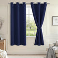 Hiasan Blackout Curtains for Bedroom, Thermal Insulated, Light Blocking, Noise Reducing Window Curtain Panels, Tiebacks Included, Set of 2, Grommet Top (Navy Blue, Width 38 Inch x Length 63 Inch) by Hiasan