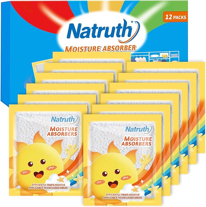 NATRUTH 12-PACK Moisture Absorber Bags with Lavender, Drawer Dehumidifier Home Desiccant Small Bag Use for medicine boxes, underwear boxes, Eliminates Odors, Closet Dehumidifier Bags for Small spaces by HOME