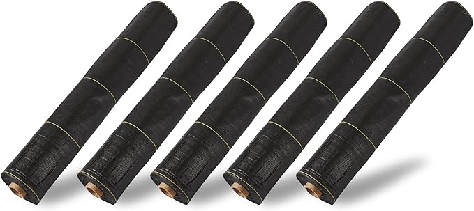 Dewitt 5-Pack Sunbelt Weed Barrier Fabric 3.2 oz, 4 x 300 Feet – Heavy-Duty Ground Cover Mat for Greenhouse Floors, Garden Rows, Raised Beds, Yard Gardening, and Outdoor Landscape Protection by DeWitt