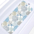 Sea Shells Coral Seashell Bath Mat Non Slip, Starfish Underwater 40X16 Inch Extra Long Bathtub Shower Mat for Tub Anti Slip with Suction Cups and Drain Holes for Kid Adult Elderly by Britown