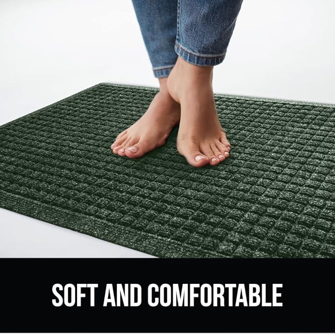 GORILLA GRIP Front Door Mat, 35x23, Indoor Outdoor Ultra Absorbent HydroAbsorb Doormat, Absorbs Up to 5.7 Cups of Water, Stain and Fade Resistant, Rubber Backing Doormats, Captures Dirt, Green - Image 7
