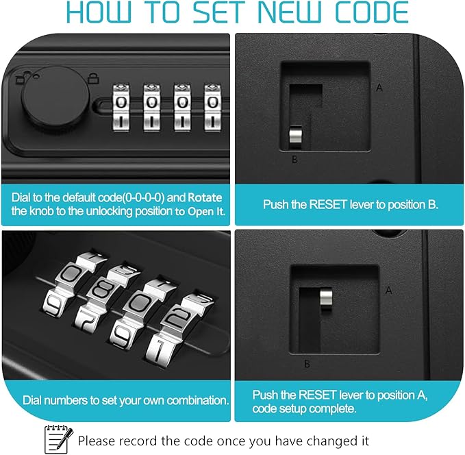 Security Case LockBox with Code, Portable Safe Box with Removable Chain Combination Lock Box Mini Anti-Theft Travel Safe Waterproof Lockable Box for Gym Hotel Dorm Home Car Pool Beach - Image 6