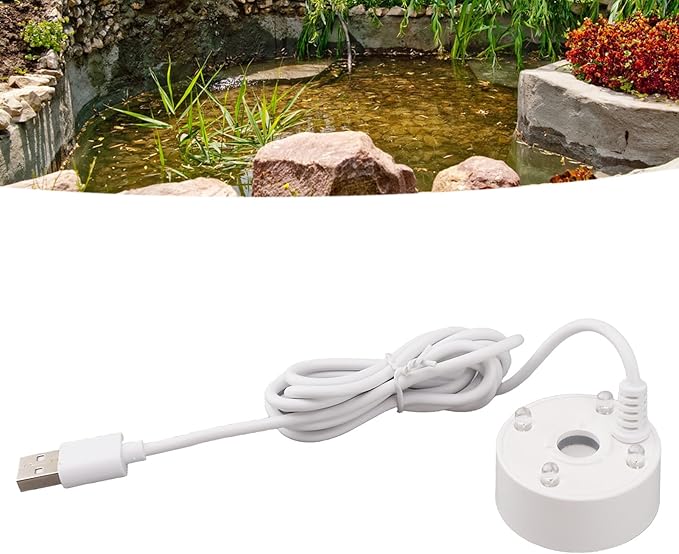 Ultrasonic Mist Maker Fogger, Water Fountain Pond Fog Machine Atomizer Air Humidifier with Colorful LED Lights for Water Fountain Pond Fogger Halloween Party Christmas, Rockery - Image 7