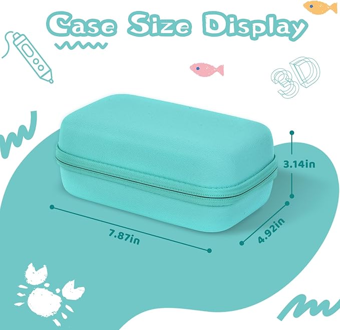 Case Compatible with 3Doodler Start+ Essentials for 3D Pen Set for Kids, Carrying Holder Fit for Printing Pens, Storage Organizer for Printing Filament Refill, Micro-USB Charger (3D-02-Light Blue) - Image 2