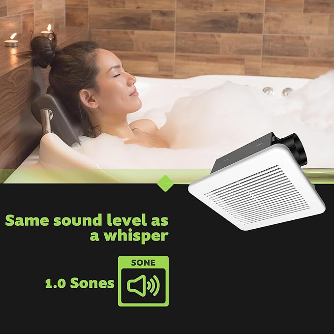 Homewerks 7114-02-HW DC Bathroom Fan 50-CFM 1.0 Sone White Ventilation Fan, Energy Star-Qualified with 3-inch Duct for 2x4 Construction - Image 6