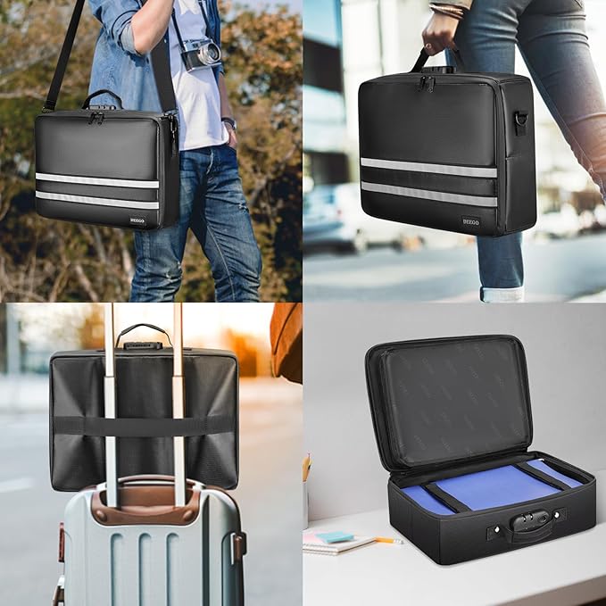 DEEGO Fireproof Document Organizer With Lock, Waterproof File Organizer for Important Document Folder, File Paper, Certificate, Passport, Portable Fireproof Safe Bag for Office Storage, Travel, Gifts - Image 6