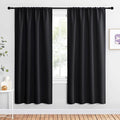 NICETOWN Living Room Blackout Shades - All Season Rod Pocket Thermal Insulated Solid Blackout Curtains/Drapes for Living Room (Set of 2, 42 inches by 72 Inch, Black) by NICETOWN
