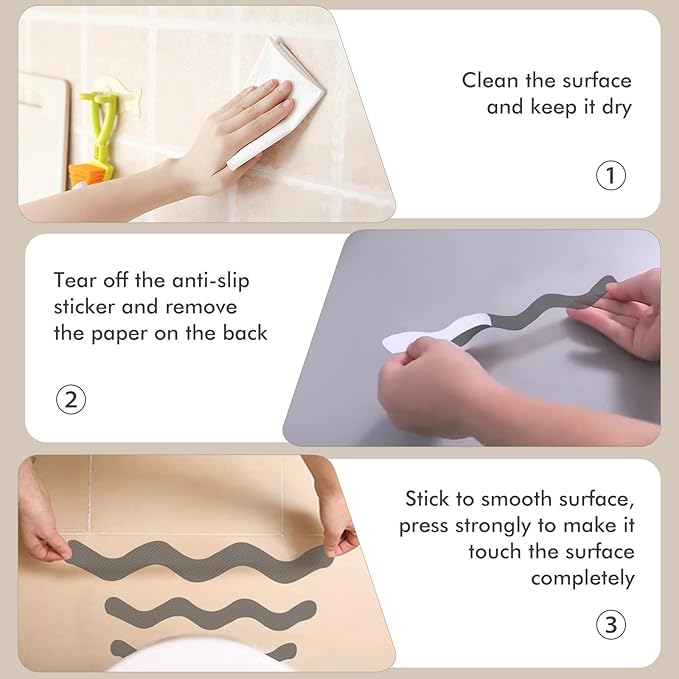 24 PCS Anti Slip Shower Stickers, Safety Bathtub Non Slip Strips, Adhesive Decals Anti Skid Tape with Scraper for Tub, Shower, Floor, Stairs, Steps - Image 5