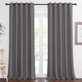 NICETOWN Blackout Grey Curtains Panel for Doorway Room Darkening - Noise Reducing Thermal Insulated Solid Ring Top Blackout Window Drapes for Farmhouse (1 Panel, 66 x 90 Inch, Gray) by NICETOWN