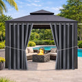 Water Proof Outside Curtains with Grommet Top for Porch, W84 x L95 Thermal Insulated Washable Light Block Outdoor Divider Drapes for Patio Gazebo Deck Pool Area Pergola Cabana (Gray, 2 Panels) by DivaenCamino