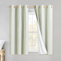 NICETOWN Sage Green Linen Blackout Curtains for Night Shift, Great Job, Set of 2, 34" by 60", Short Kitchen Burlap Linen 100% Blackout Drape Panels with Bronze Grommets for Blocking Light by NICETOWN