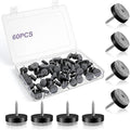 60 Pcs Black Screw on Furniture Felt Pads Kit, 0.8 Inch Non Slip Furniture Pads, Nail in Hardwood Floor Protector for Wooden Leg Feet of Chair Table Sofa, Cutting Boards by Unknown