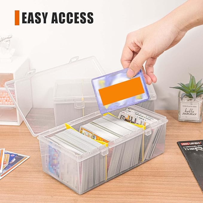 400 Count Plastic Trading Card Storage Box with Dividers, Baseball Card Storage Box, Sports Cards Holder Organizer - 1 PACK - Image 4