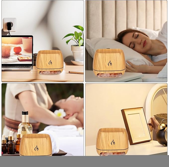 Ultrasonic Diffusers for Aromatherapy,Salt Rock Fragrance Oil Humidifier | Cool Mist Humidifier with 7-Color Light for Meditation Yoga Studio Study Bathroom Spa Users Apartment Enthusiasts Women - Image 4
