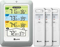Indoor Outdoor Thermometer Wireless with 3 Sensors, 4.5 Inch Display with 330ft Range and Adjustable Backlight (Colorful) by UUNNI