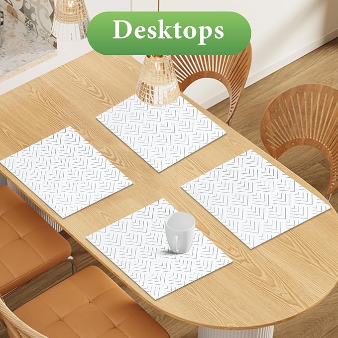 Shelf Liner for Kitchen Cabinets Non Adhesive Drawer Liner Non-Slip Thickened Shelf Liner Paper Strong Easy to Clean for Tool Box Refrigerator with Knife and Tape Measure,Silver Arrow,11.8 x 354.3 in - Image 8