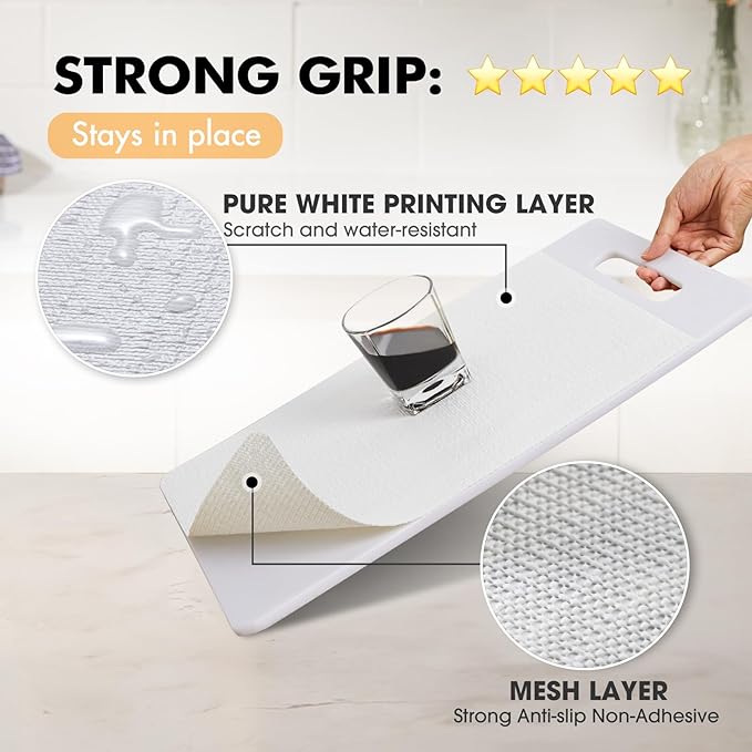 Viseeko Shelf and Drawer Liner for Kitchen Cabinet, Non-Adhesive Cabinet Liners for Shelves, Strong Grip Shelf Paper Non-Slip Waterproof Easy to Cut for Dresser Cupboard, White, 24 in x 30 ft - Image 2