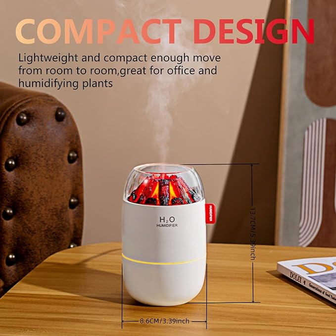 Portable Mini Humidifier, Small Cool Mist, Personal Desktop Humidifier for Baby Bedroom Travel Office Home,2 Mist Modes, Super Quiet (White) - Image 2
