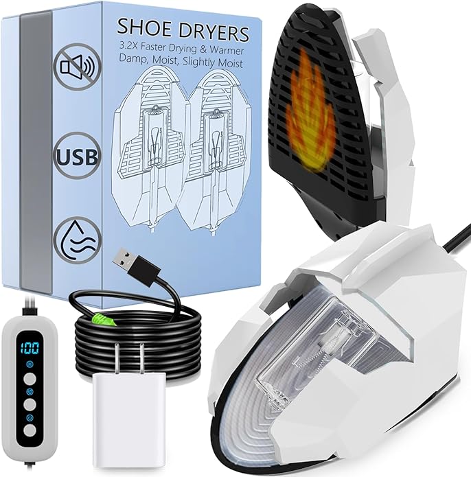 Shoe Dryer and Deodorizer, Boot Warmer & Mute Mode Heating Moisture Remover, Portable Boot Dryer, Fast Drying for Smelly Shoes, Gym Shoes, Athletic Footwear(US Sizes 5-14) Travel Reduce Odors Solution - Image 9