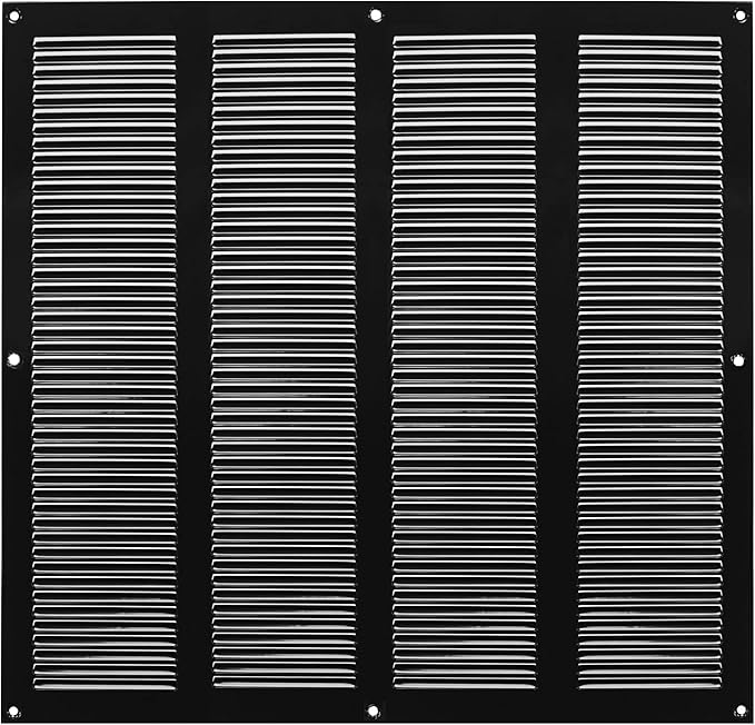 14x14 inch (Duct Opening) Vent Cover - Black Ventilation Covers for Wall and Ceiling - Metal Return Grille - HVAC AC Air Vents Register for Indoor and Outdoor Use with Mesh by ABOUT+VENT