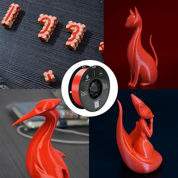 PLA 3D Printer Filament, Dimensional Accuracy +/- 0.02 mm, 1 kg Spool(2.2lbs), 1.75 mm，Red - Image 2