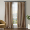 TWOPAGES Luxury Velvet Curtain Pinch Pleated Hazelnut Curtain 84 inch Long Thermal Insulated Blackout Drapes for Bedroom Living Room Indoor Window (1 Panel,Hazelnut,84Wx84L) by TWOPAGES