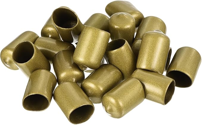 uxcell 20pcs Rubber End Caps 14.5mm ID Vinyl Round Tube Bolt Cap Cover Thread Protectors Gold - Image 4