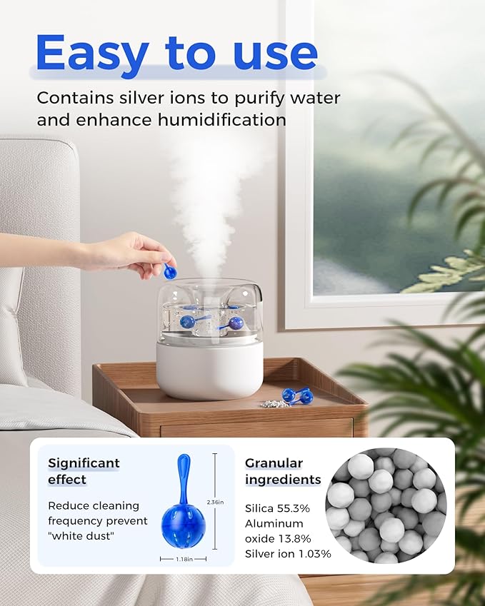 ZhenD 16 Pack Humidifier Cleaner Anti-Scale Balls: Stop White Dust, Extend Humidifier Life, Prevents Hard Water Build-Up, Easy Use - Image 2