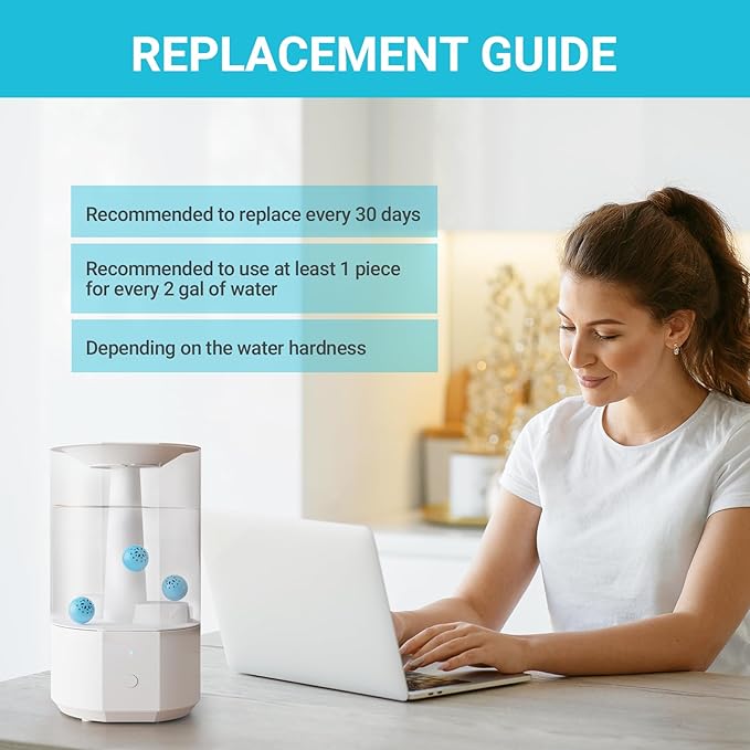 Humidifier Cleaning Ball – Fight Humidifier Mold and Bacteria with Humidifier Cleaner, Prevents Hard Water Build-Up, Eliminates White Dust, Removes Odor, For All humidifiers, Fish Tank - Image 4