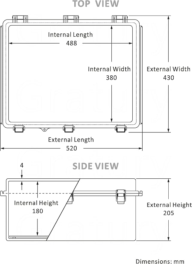 Junction Box, IP67 Waterproof Plastic Enclosure for Electrical Project, Hinged Transparent Cover, Includes Inner Door, Mounting Plate and Wall Bracket 510×410×200mm (20"×16.1"×7.9" TC-D) - Image 3