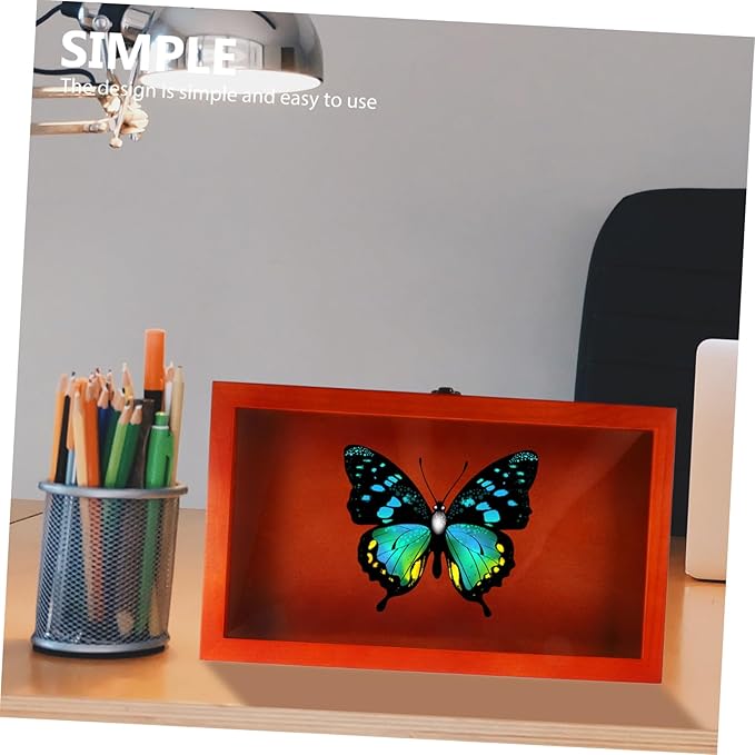 DOITOOL Vintage Style Rectangular Wooden Box Pin Display Case for Figures Safe Storage Solution - Image 6