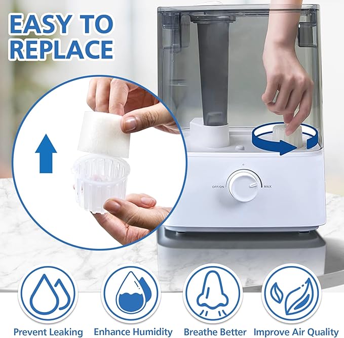 30-Pack Top Fill Humidifier Replacement Filter Compatible with LEVOIT Classic160, Dual150, Dual200S, Classic300(S), LV600S, OasisMist450S, Superior6000S Humidifiers - Image 5