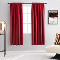DONREN 72 Inch Blackout Curtains for Bedroom - Thermal Insulated Solid Rod Pocket Curtain Panels for Kids Room (Red,42 x 72 Inches,2 Panels) by DONREN
