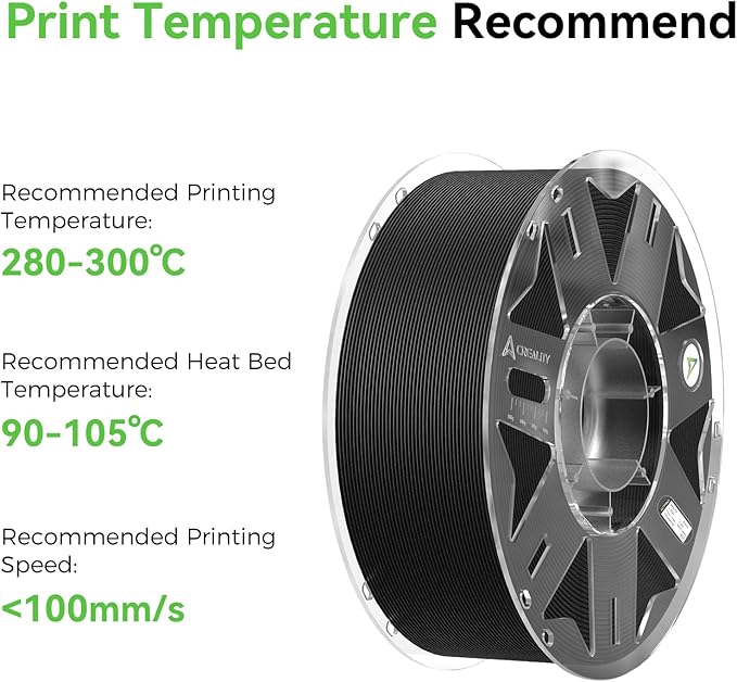 Creality PPA-CF 3D Printer Filament, 1kg, High-Performance Nylon with 15% Carbon Fiber, Black - Image 7