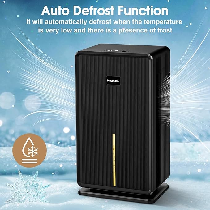 Dehumidifiers for Home, Upgraded 101OZ Dehumidifier (800 sq.ft), Quiet Dehumidifier for Basement, Bedroom, Bathroom, RV, Closet with Auto-off, Sleep Mode, 7 Colorful LED Light, Small Portable, Black - Image 5