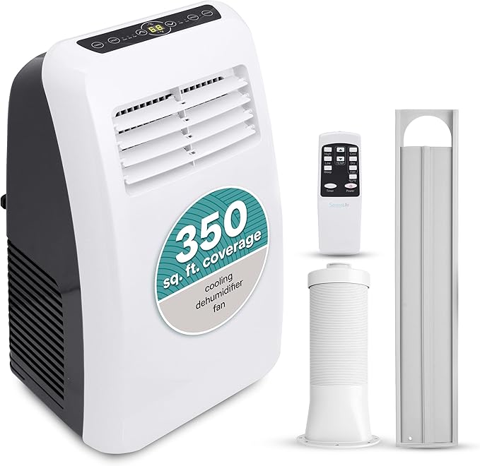 SereneLife 3-in-1 Portable Air Conditioner with Built-in Dehumidifier Function,Fan Mode, Remote Control, Complete Window Mount Exhaust Kit by SereneLife