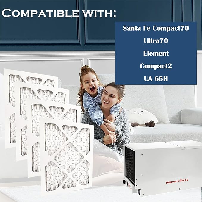 9 x 11 x 1 Air Filter for Santa Fe Compact70 Dehumidifier Ultra70 Element Compact2 UA 65H, 4 Pack - Image 2
