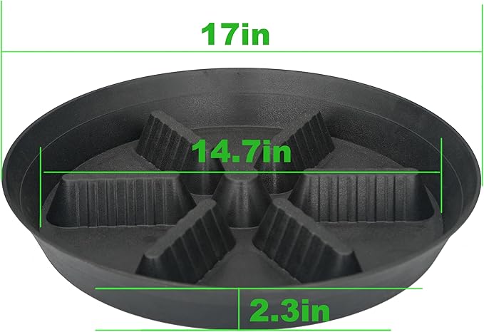 2 Pack Plant Saucer 17 inch 2 Pack, Raised Middle Plant Trays for Pots, Large Plastic Plant Saucers for Indoors, Water Tray for Plants,Drip Trays Plant Stand Water Catcher Tray, Pot Saucers for Plants - Image 2