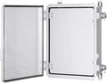 Junction Box, IP67 Waterproof Plastic Enclosure for Electrical Project, Hinged Grey Cover, Includes Mounting Plate and Wall Bracket (Transparent Cover with Inner Door, 14.6"×10.6"×5.9") by Gratury