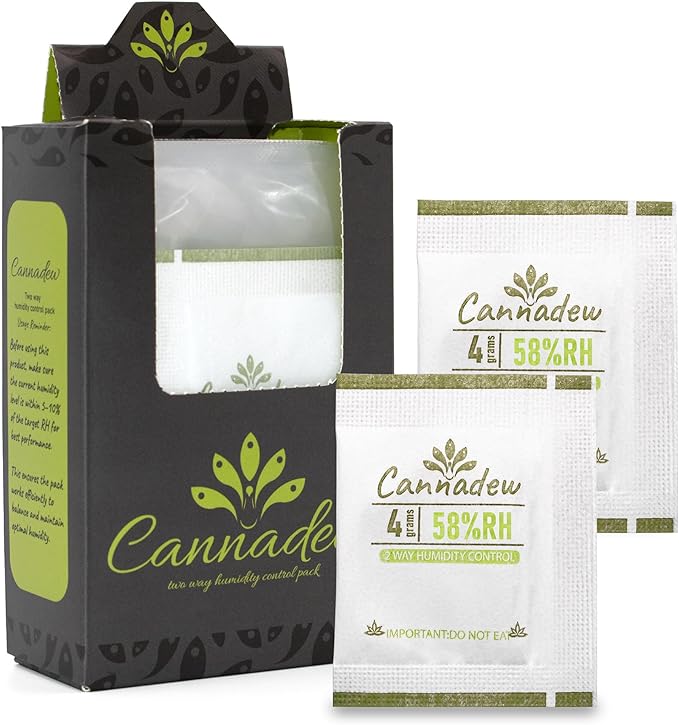 58% RH 4Gram (15 Pack) Two-Way Humidity Control Packets– Humidity Packs & Humidity Absorber for Storage, Hydration Packets in Resealable Bag by CannadewLLC
