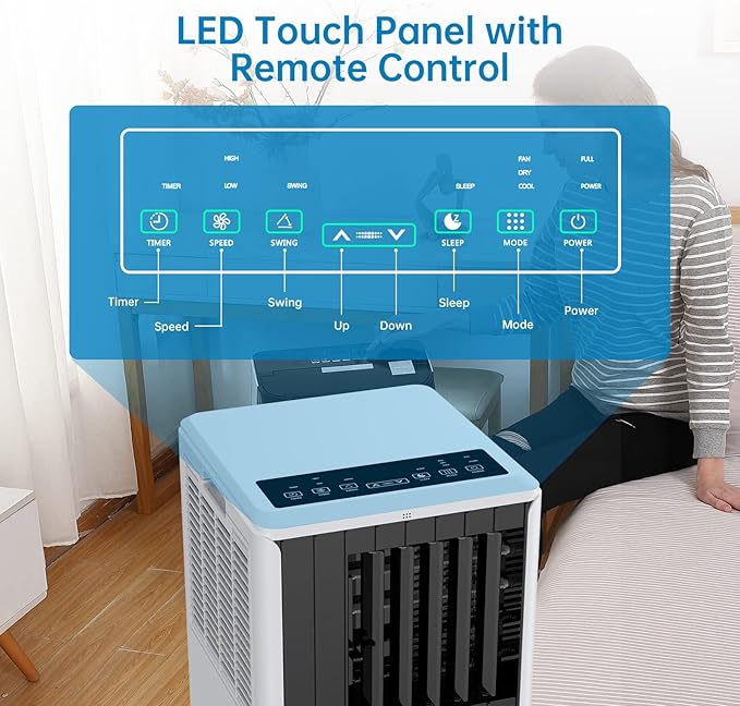 GarveeLife 8000 BTU Portable Air Conditioner - 3-in-1 AC with Dehumidifier & Cooling Fan - Fast Cooling, Remote, Window Kit - For Rooms Up to 350 Sq.Ft - Black and White, U.S. Regulations - Image 5