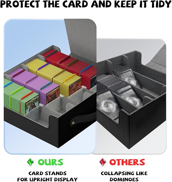 Trading Card Storage Box, MTG Deck Box, Card Storage Box, Bulk Card Storage, Commander Deck Box, Sports Card Storage, Mtg Commander Deck Box,Deck Box Mtg (Black and Grey) - Image 3