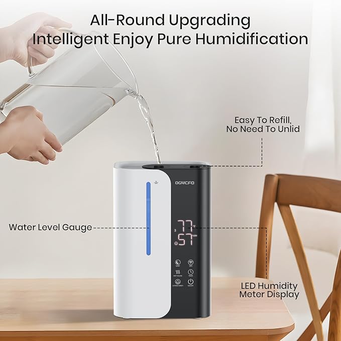 Cool Mist Humidifiers for Bedroom and Plants & Baby, Top Fill 5L Large Room Smart Humidifier for Home Nursery, 28 dB Quiet 50H Runtime Bedroom humidifier with Essential Oils - Image 6