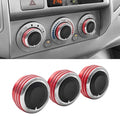 JDMCAR Compatible with Toyota Tacoma 2005-2015 A/C Air Conditioning Control Switch Knob Button, HVAC Control Knob Tacoma Heater Temperature HVAC Fan Control Knob (A Set of 3 Knobs) - Red by JDMCAR