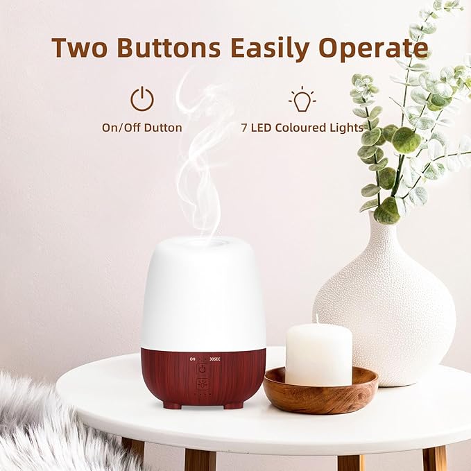 150ML Cordless Essential Oil Diffuser, Rechargeable Battery-Operated Quiet Aromatherapy Diffuser with 7-Hour Runtime,2 Timer Settings & 7-Color LED Light for Bathroom,Bedroom,Living,Room - Image 6