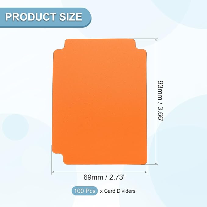 PATIKIL Trading Card Dividers, 100 Pcs Index Card Football Card Sorter Storage Boxes Organizer Tray Accessories for Sports Game Baseball Card, Orange - Image 2