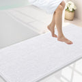 Smiry Luxury Chenille Bathroom Rugs 59x24, Extra Soft and Absorbent Shaggy Bath Mat, Machine Washable, Non-Slip Plush Carpet Runner for Tub, Shower, and Floor, Home Decor Accessories, White by Smiry