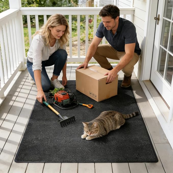 Foldable Mat - 849g Felt Waterproof Floor Pad, Dustproof Storage Shed Liner, Heavy Duty Protective Ground Cover, Moisture Barrier Base Layer, Anti Slip Workshop Flooring for Outdoor Garden Backyard - Image 2