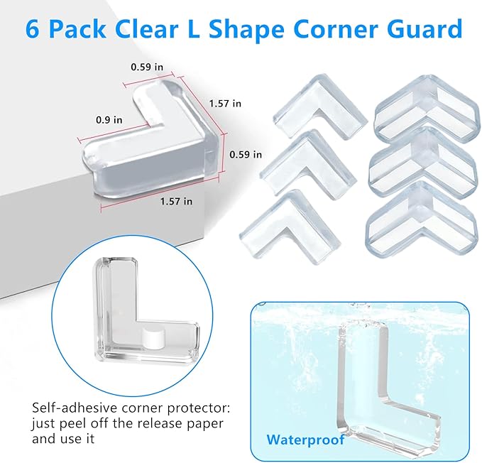 2 in x 16.4 ft,Clear Edge Protector Strip Sharp Edge Wrap Cover Tape with 6 Corners,Soft Corner Protectors Baby Proof, Furniture Corner Guard & Edge Safety, Edge Protector for Table and Fireplace - Image 3